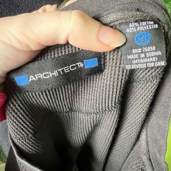 Henley Top Oversized Gray Waffle Thermal Long Sleeve men XL - Picture 8 of 8